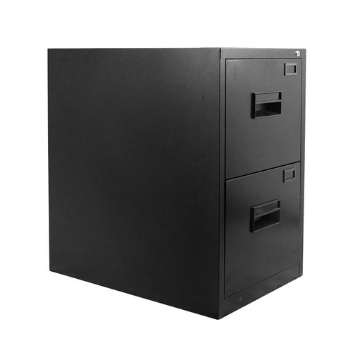 Omcan - Black Vertical Legal File Cabinet w/ Two Drawers - 21651