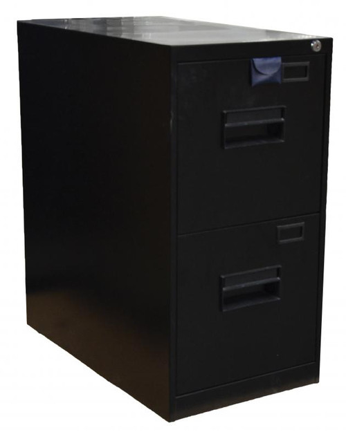 Omcan - Black Vertical Letter File Cabinet w/ Two Drawers - 21655