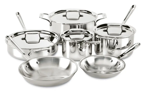 All-Clad - 10 Pc d5 Polished Stainless Cookware Set