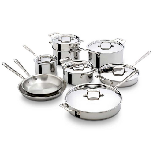 All-Clad - 15 Pc d5 Polished Stainless Cookware Set