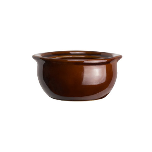 Varick - 12 Oz Brown Cafe Porcelain Onion Soup Crock Caramel (24 Per Case) - 6932E471