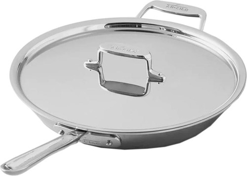 All Clad - 12.5" D5 Deep All Purpose  Skillet With Lid