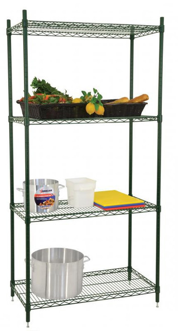 Omcan - 24" x 36" x 72" Green Epoxy Shelving Kit - 45173