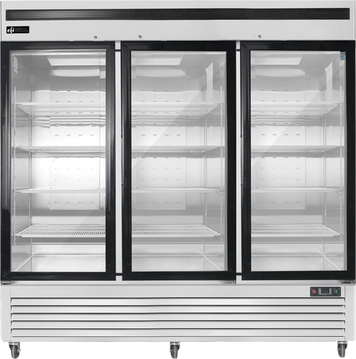 EFI Sales - 82" Stainless Steel Refrigerator w/ 3 Glass Doors - C3-82GDSVC