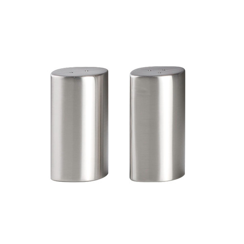 Creations - Metal Oval Satin Salt & Pepper Set 1 1/2 X 1 X 2 1/2 (48 Per Case) - 7600CV002