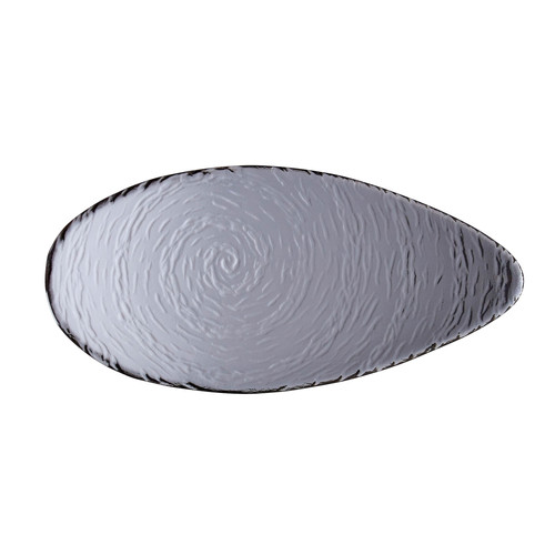 Creations - 12 1/8 In X 5 7/8 In X 7/8 In Gray Scape Glass Oval Platter (6 Per Case) - 6513G382