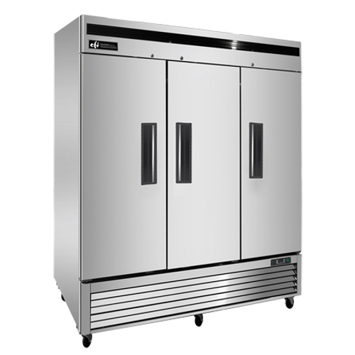 EFI Sales - 82" Stainless Steel Refrigerator w/ 3 Solid Doors - C3-82VCX