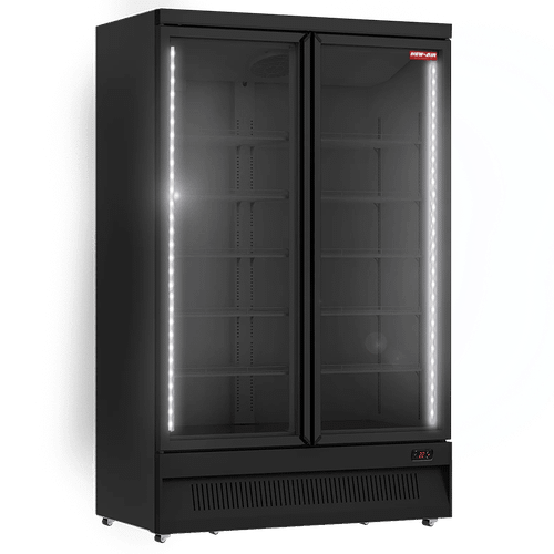 New Air - 49" Black Glass Door Refrigerator - NGR-49-HB