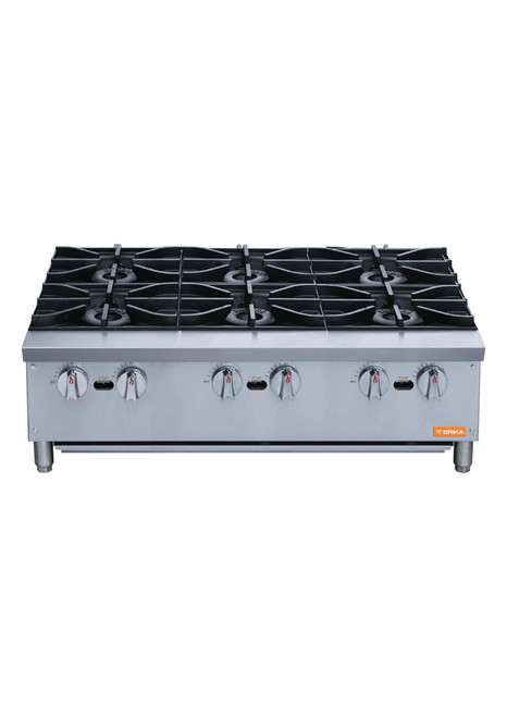 Brika - 36" Natural Gas Hot Plate w/ 6 Burners - BHP-366