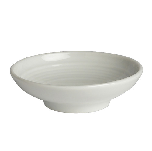 Rene Ozorio - 3 1/2 Oz White Aura Lg. Coupe Sauce Dish (24 Per Case) - 6300P353