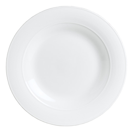 Rene Ozorio - 10 1/2 In White Aura Mid Rim Plate (12 Per Case) - 6300P010