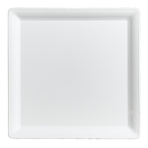 Rene Ozorio - 8 5/8 In White Aura Sq Tray Embossed (24 Per Case) - 6300P089