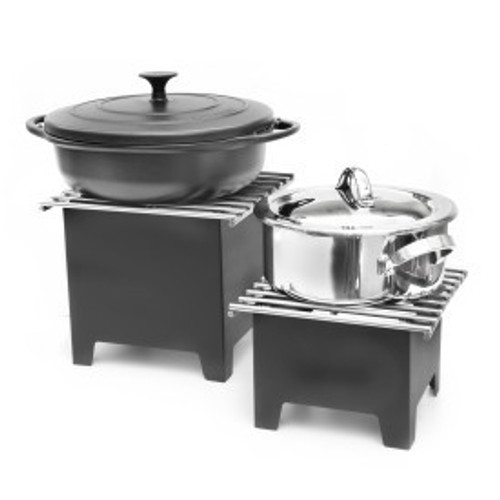D.W. Haber - 9" x 9" x 9" Black Stainless Steel Riser w/ Grill - DWGB99GBK