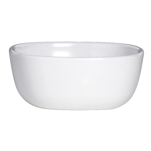 Delfin - 3 Oz White Retro Sauce Dish (24 Per Case) - 7041DD212