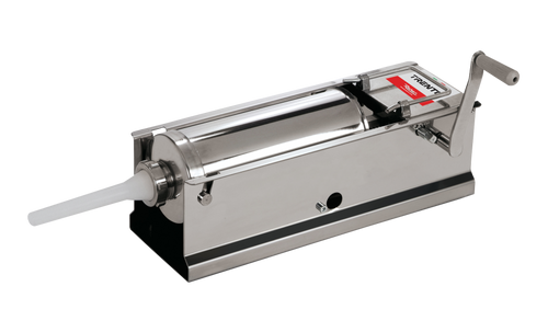Omcan - 18 lb Stainless Steel Manual Horizontal Gear Drive Sausage Stuffer - 48165