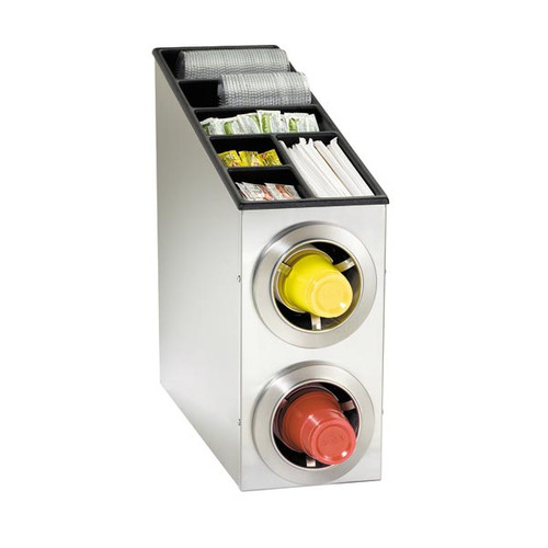Dispense-Rite - Countertop Cup, Lid & Straw Dispensing Cabinet - CTC-L-2SS