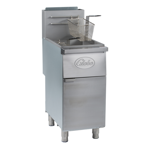 Globe - 50lb Natural Gas Floor Fryer - GFF50G