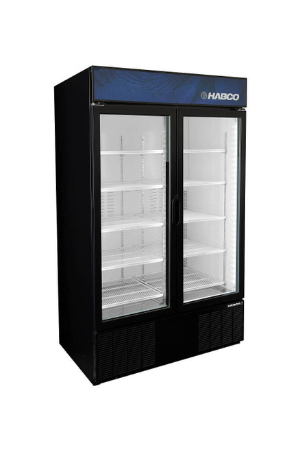 Habco - 47.5" Black Refrigerator w/ 2 Swing Glass Doors - ESM46HC