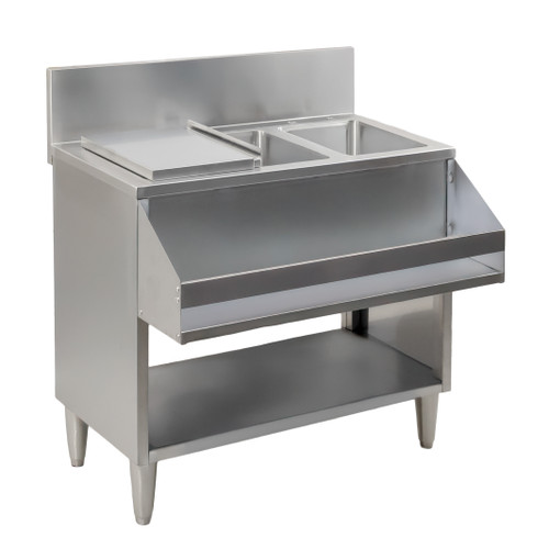 Omcan - 36" Cocktail Mix Unit w/ Back Splash, Ice Bin & Sink - 48618