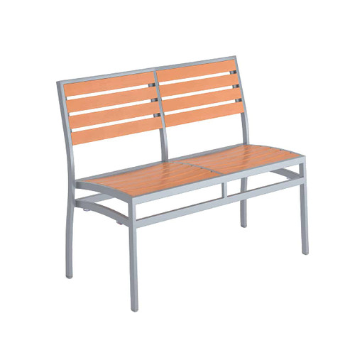 BUM - Marco Silver/Teak Polywood Bench (2 Pack) - S-MARCO-BES-516-PW-TS