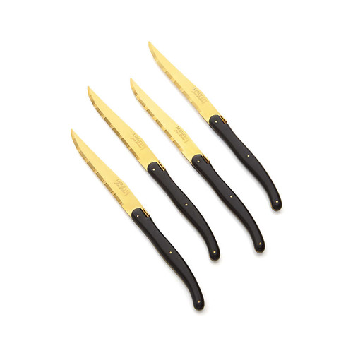 Vanderlinden - Laguiole Designer 4 Gold on Black Steak Knives