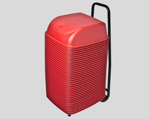 Koala Kare - 36 Red Booster Cinema Seats w/ Rolling Cart - KB424-03