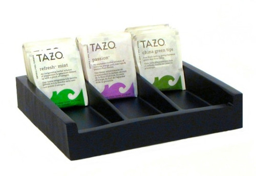 Kenny Mack - 8.5" x 9" x 2.5" Espresso Carved Coffee Break Tea/Sugar Packet Holder 2/Case - KMK1013ES