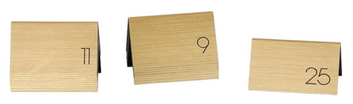 Cal Mil - 5" x 3" Gold/Black #1-25 Double-Sided Table Number Tents - 22625A11