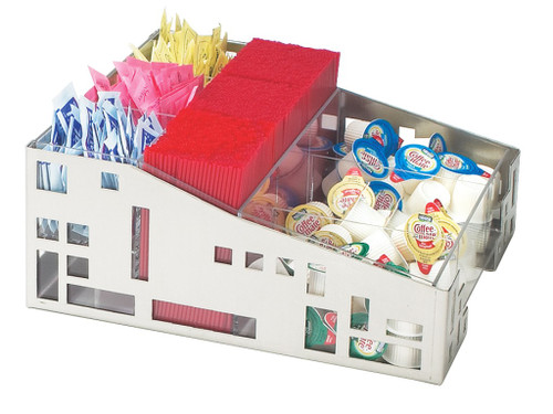 Cal Mil - 12" Squared Stainless Steel Condiment Organizer - 161655