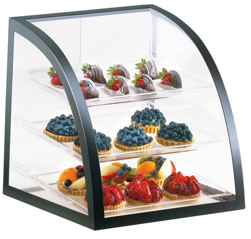 Cal Mil - 16" Iron Euro Black 3 Tier Display Case W/ 3 Trays - P25513