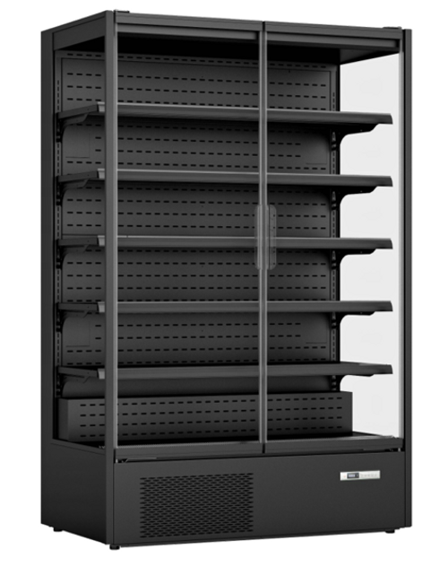 New Air - 50" Black Refrigerated Merchandiser w/ 2 Glass Swing Doors - NMD-50-2H