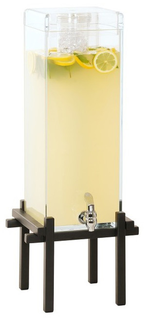 Cal Mil - 3 Gallon One by One Black Beverage Dispenser W/ Ice Chamber & Base - 1132313