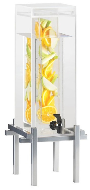 Cal Mil - 5 Gallon One by One Silver Beverage Dispenser W/ Infusion Chamber & Base - 11325INF74