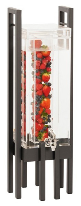 Cal Mil - One By One 3 Gallon Black Beverage Dispenser W/ Secure Lid, Infusion Chamber & Base - 33023INF13