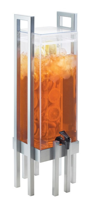 Cal Mil - One By One 3 Gallon Silver Beverage Dispenser W/ Secure Lid, Infusion Chamber & Base - 33023INF74