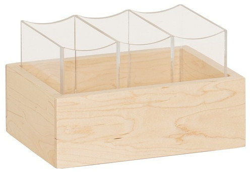 Cal Mil - 9" Blonde 3 Compartment Flatware Display - 340871