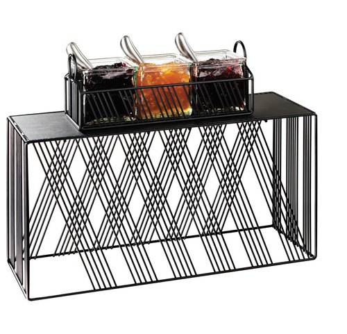 Cal Mil - 7" x 20.2" x 11" Portland Black Rectangular Riser - 41031113
