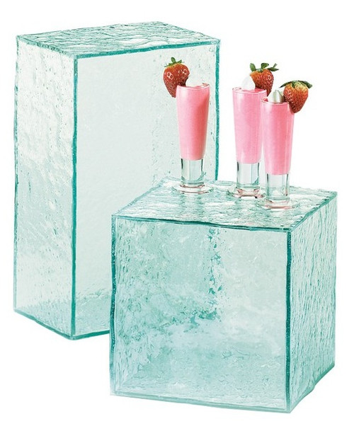 Cal Mil - 13" x 6" Glacier Faux Glass Rectangular Riser - 4321343
