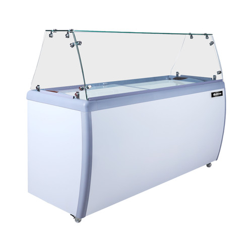 Omcan - 39" Ice Cream Dipping Freezer w/ Sneeze Guard - 48657