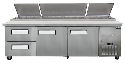 Omcan - 94" Refrigerated Pizza Prep Table w/ 2 Drawers & 2 Doors - 49299