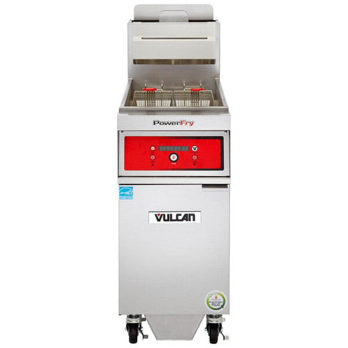 Vulcan - TR Series 70 lb PowerFry3 Natural Gas Floor Fryer w/ Digital Controls & KleenScreen Filtration - 1TR65DF
