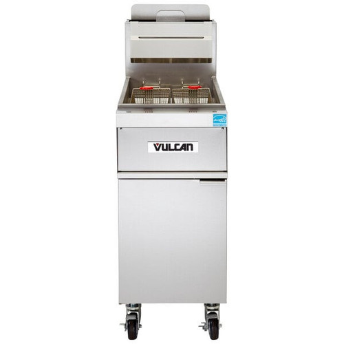 Vulcan - TR Series 90 lb PowerFry3 Natural Gas Floor Fryer w/ Analog Controls - 1TR85A
