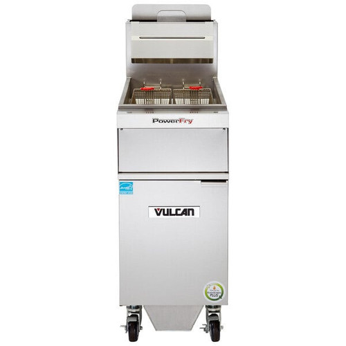 Vulcan - TR Series 90 lb PowerFry3 Liquid Propane Floor Fryer w/ Analog Controls & KleenScreen Filtration -1TR85AF