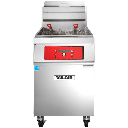 Vulcan - TR Series 90 lb PowerFry3 Natural Gas Floor Fryer w/ Digital Controls - 1TR85D