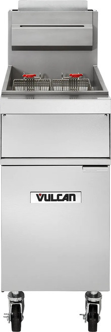 Vulcan - GR Series 40 lb Natural Gas Floor Fryer w/ Millivolt Controls - 1GR35M