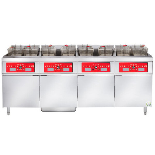 Vulcan - ER Series 200 lb Electric Floor Fryer w/ Computer Controls, 4 Tanks & KleenScreen Filtration & 480V - 4ER50CF-2