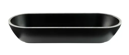 Elite Global Solutions - Kobe 70 oz Oval Bowl W/ Silver Rim Decal (3 Per Case) - B248152-SLVB