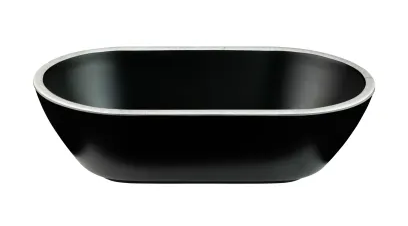 Elite Global Solutions - Kobe 45 oz Oval Bowl W/ Silver Rim Decal (3 Per Case) - B249102-SLVB