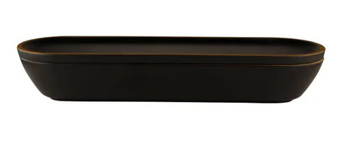 Elite Global Solutions - Kobe 97 oz Oval Bowl W/ Gold Rim Decal (3 Per Case) - B247200-GLDB