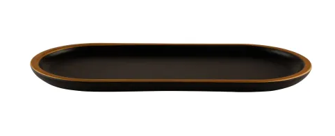 Elite Global Solutions - Kobe 12.6" x 5.8" Oval Plate W/ Gold Decal (6 Per Case) - B251127-GLDB